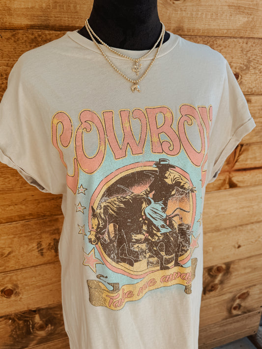 Cowboy Take Me Graphic T-Shirt Dress