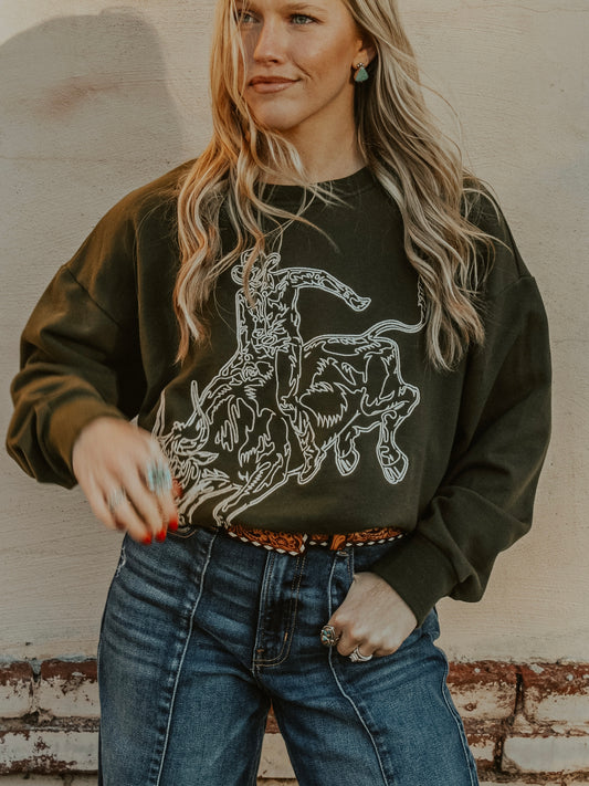 Cowboy Up Embroidered Sweatshirt