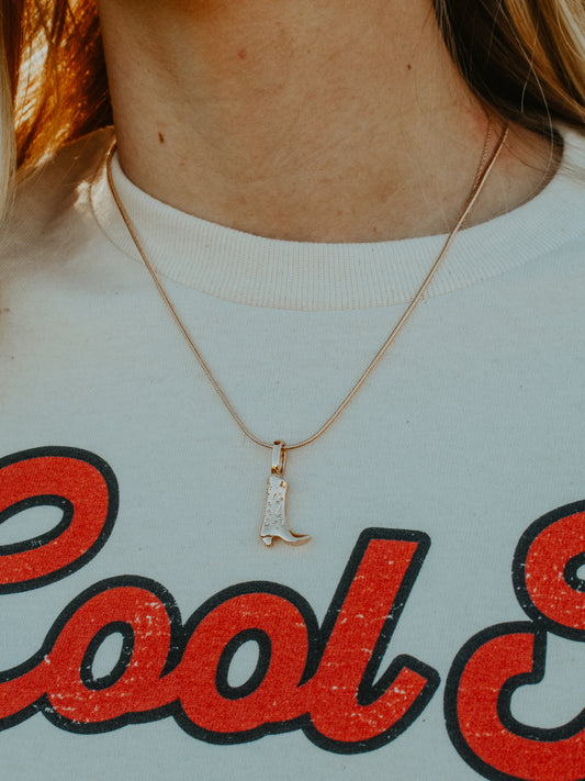 Cowboy Boot Chain Necklace