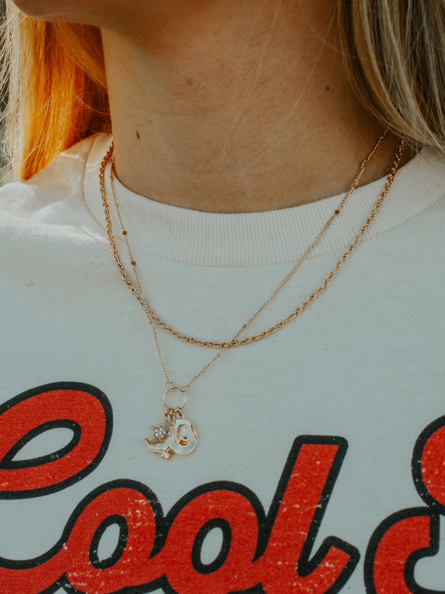 Golden Cowgirl Cluster Necklace