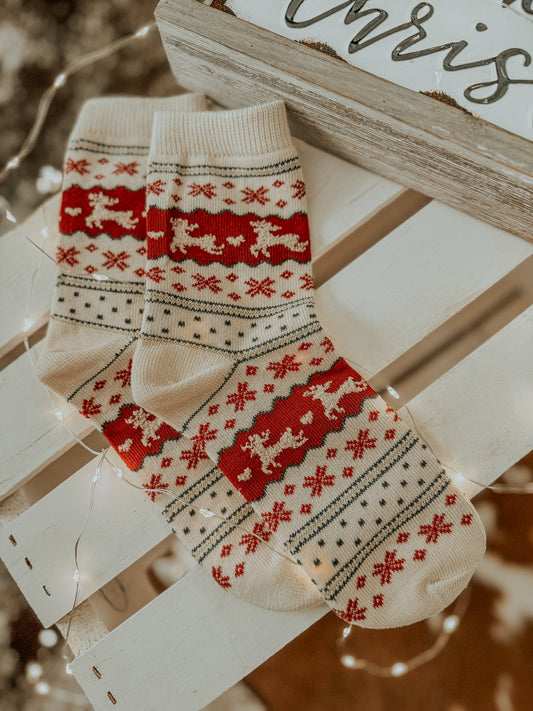Cowboy Christmas Crew Socks