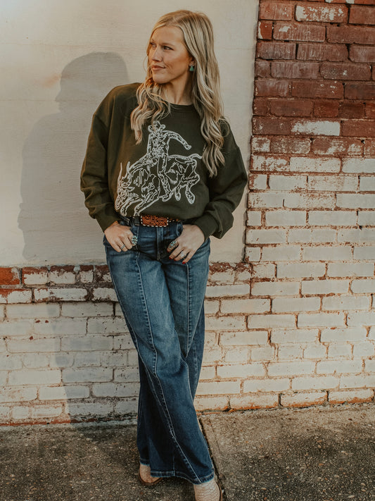 Cowboy Up Embroidered Sweatshirt