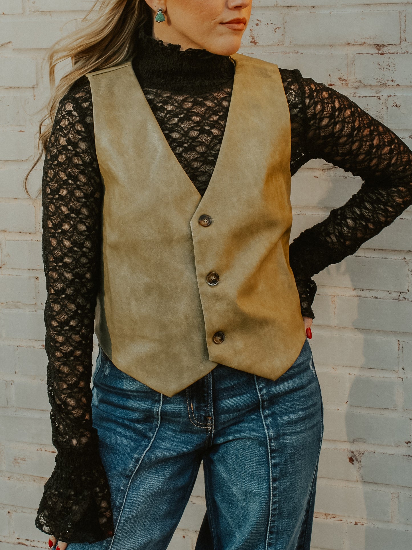 Lace Up Black Mesh Top