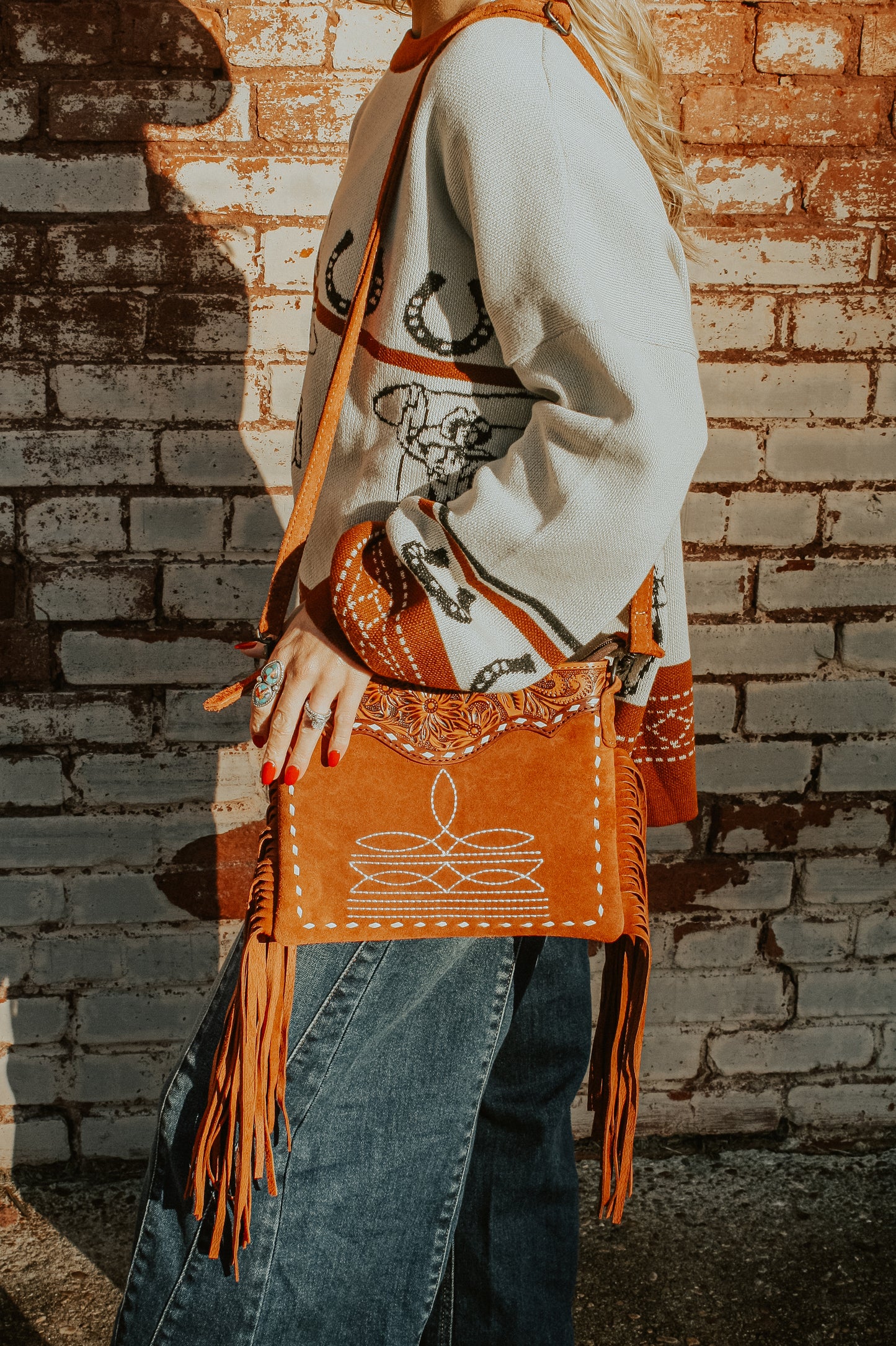 Boot Stitch Crossbody Purse