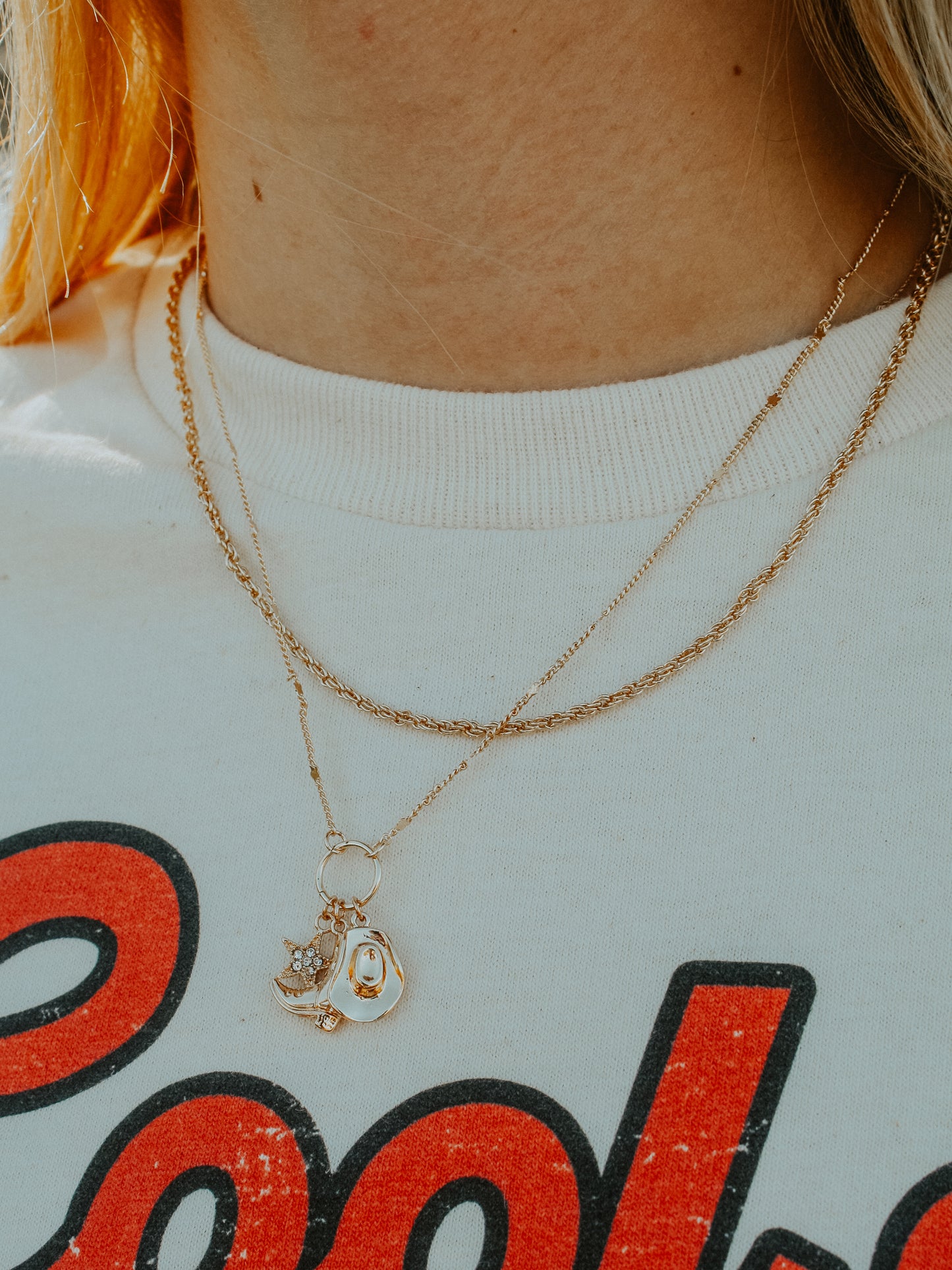 Golden Cowgirl Cluster Necklace