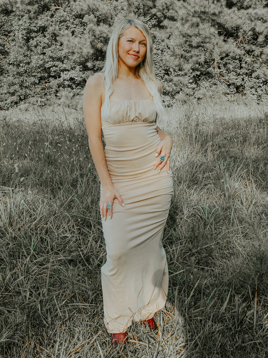 The Traveller Tan Maxi Dress