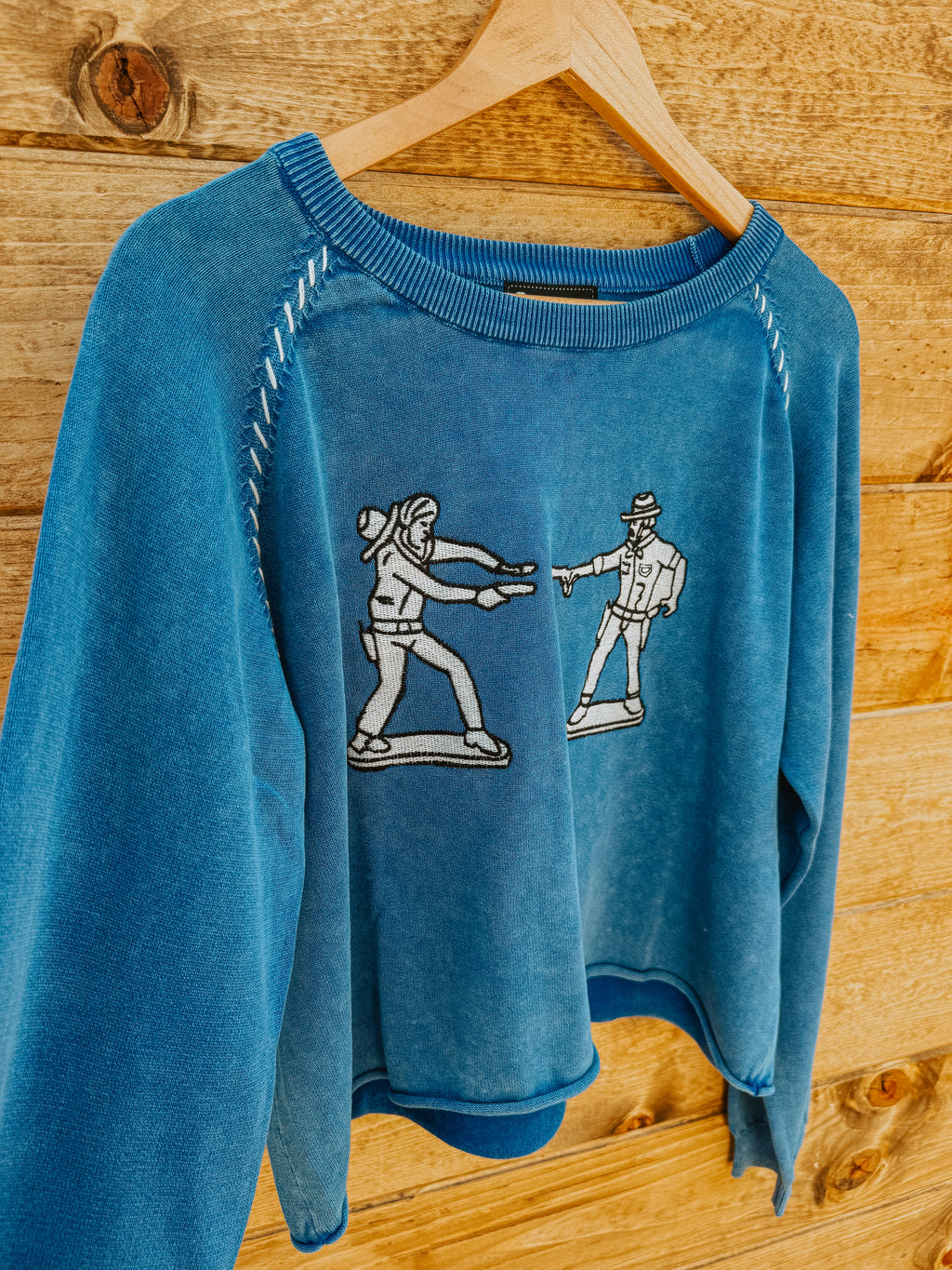 Double Down Cowboy Blue Sweater
