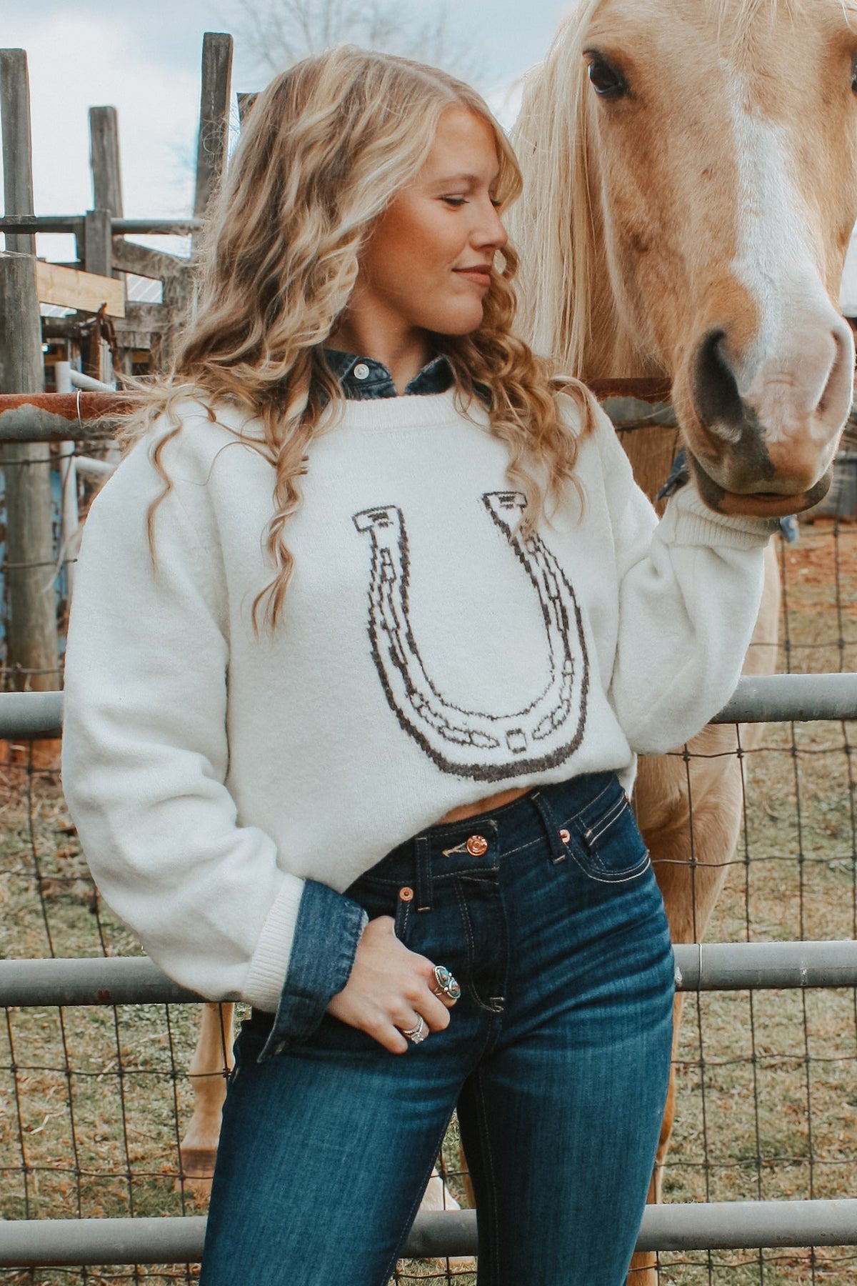 Lucky Charm Horseshoe Sweater