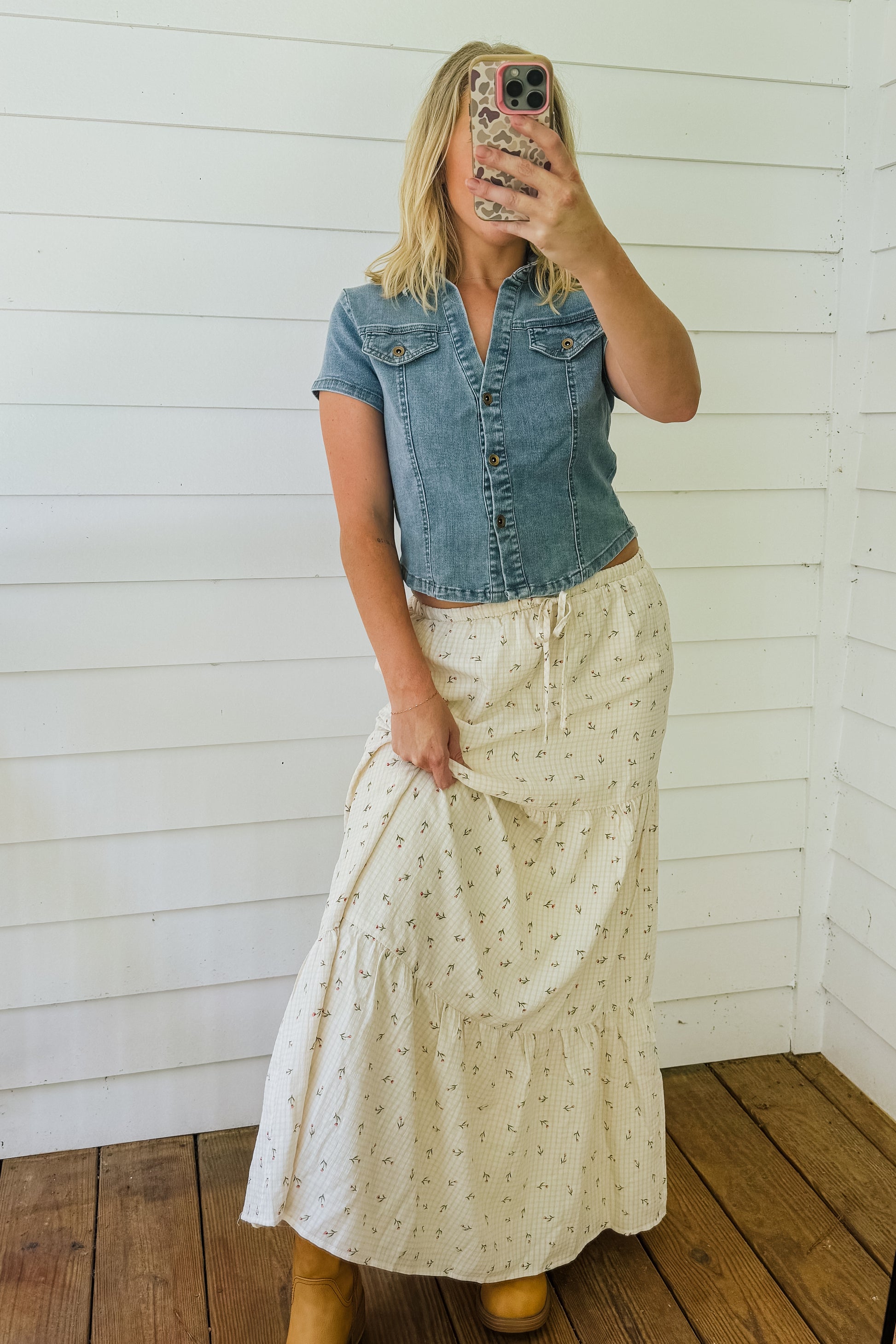 Musgrave Tiered Gingham Maxi Skirt
