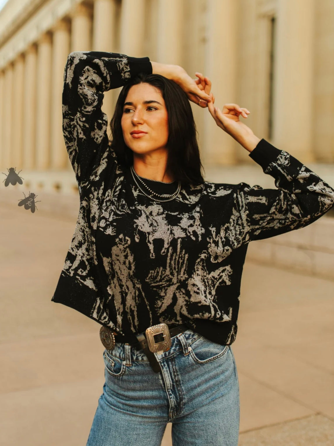 Rhinestone Cowgirl Crop Sweater