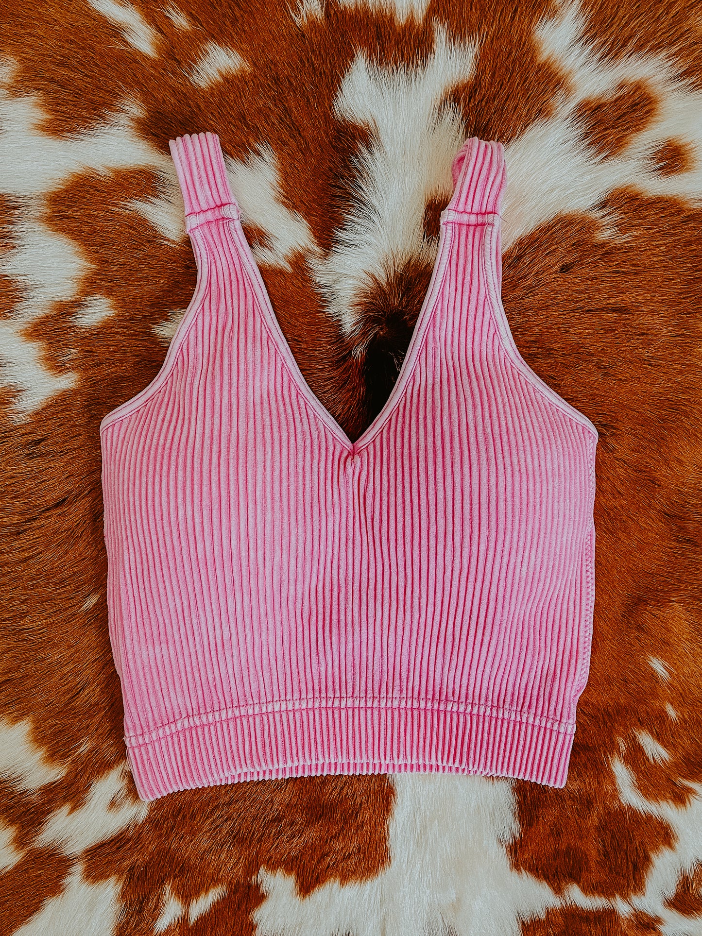 Mineral Wash Tank Top: Mauve