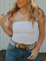 Basic Signature White Tube Top