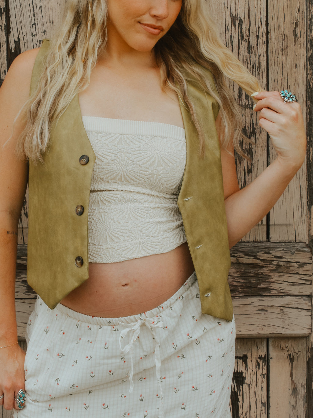 Saddlebrook Faux Leather Western Vest