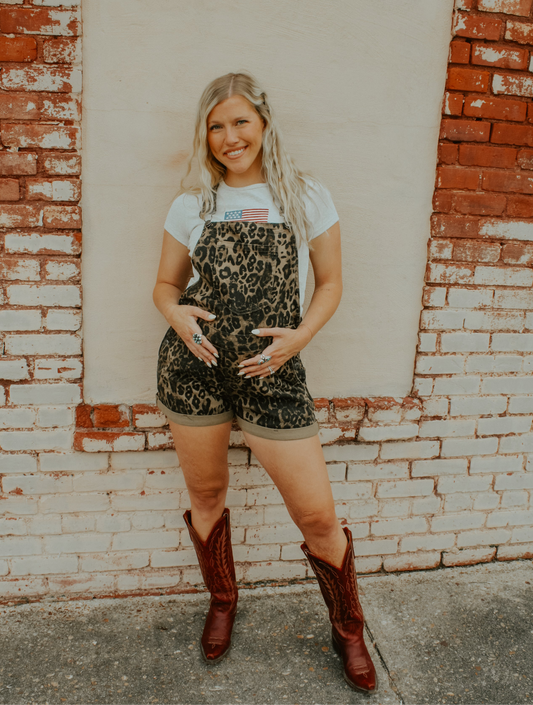 Cheetah Girl Overall Romper