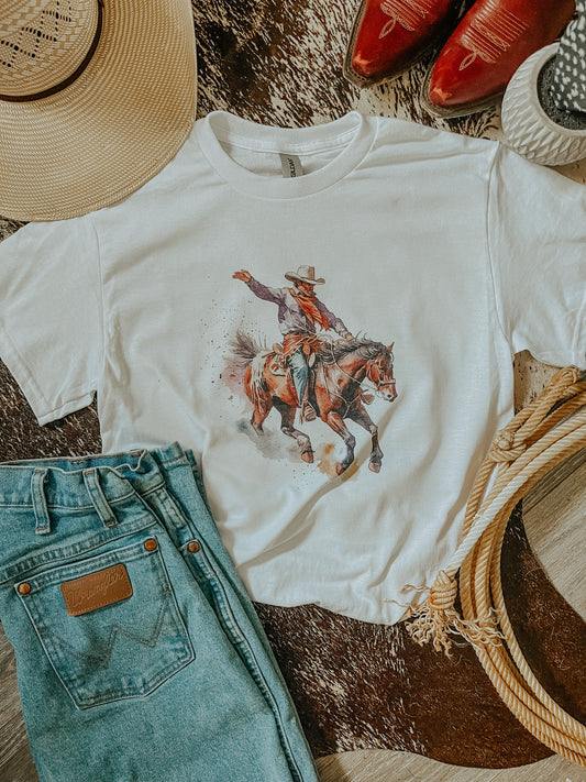 85 Down South Women's Smoke Another Cowboy Graphic Tee M