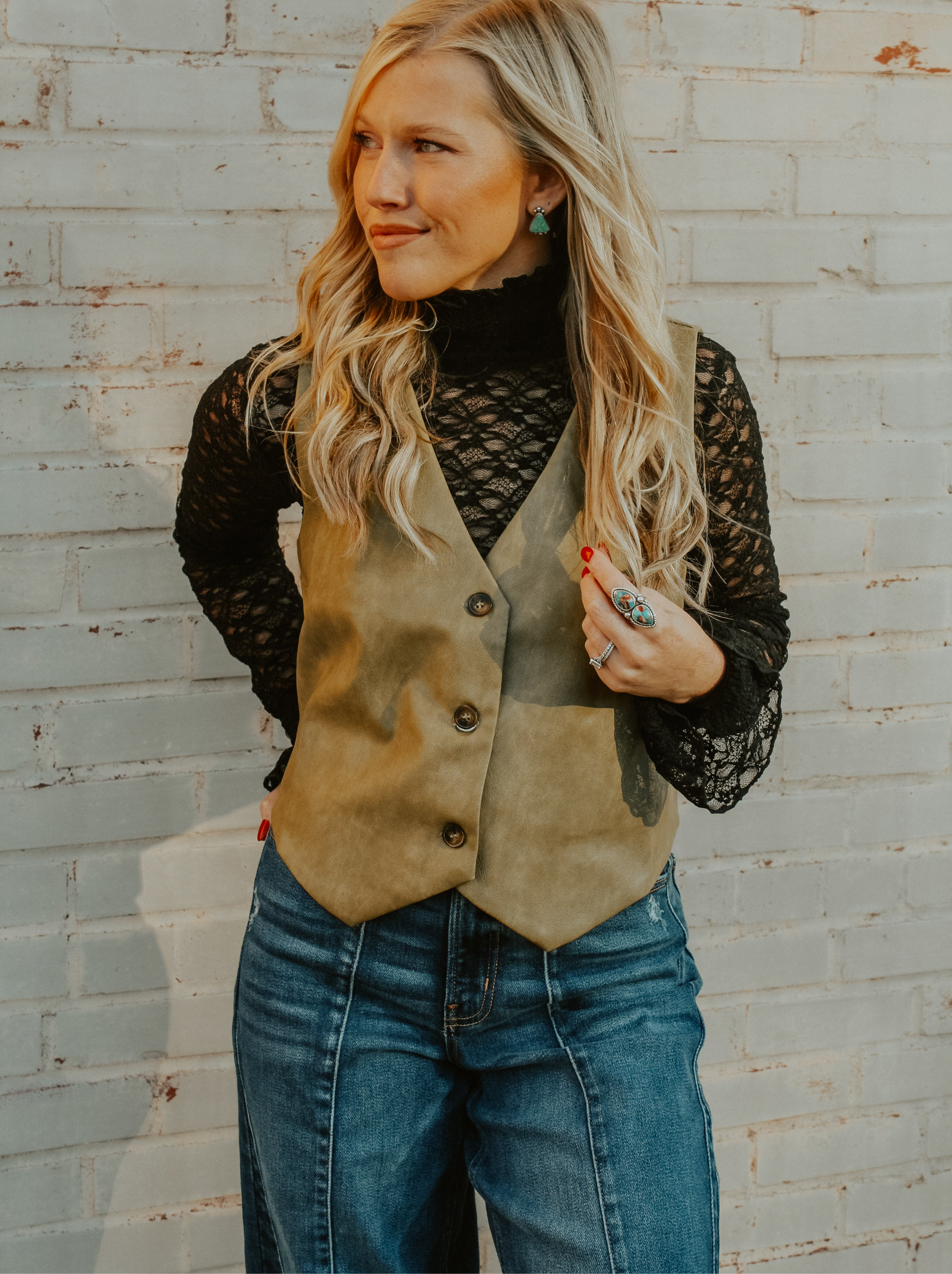 Lace Up Black Mesh Top