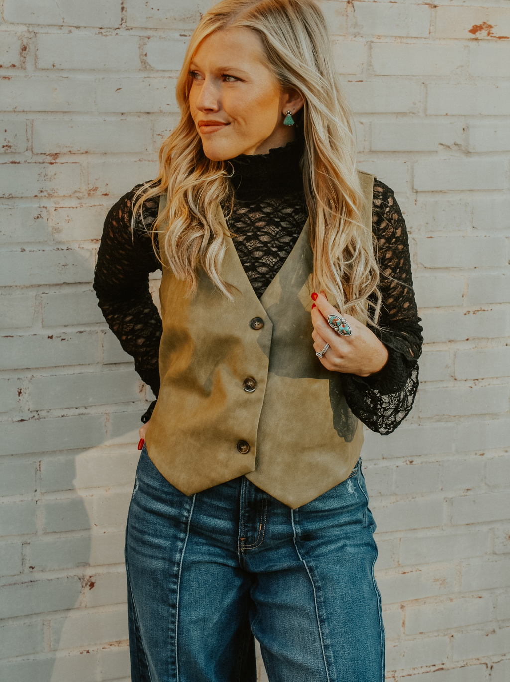 Lace Up Black Mesh Top