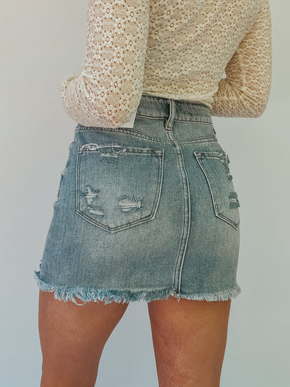 Hot Shot Denim Mini Skirt