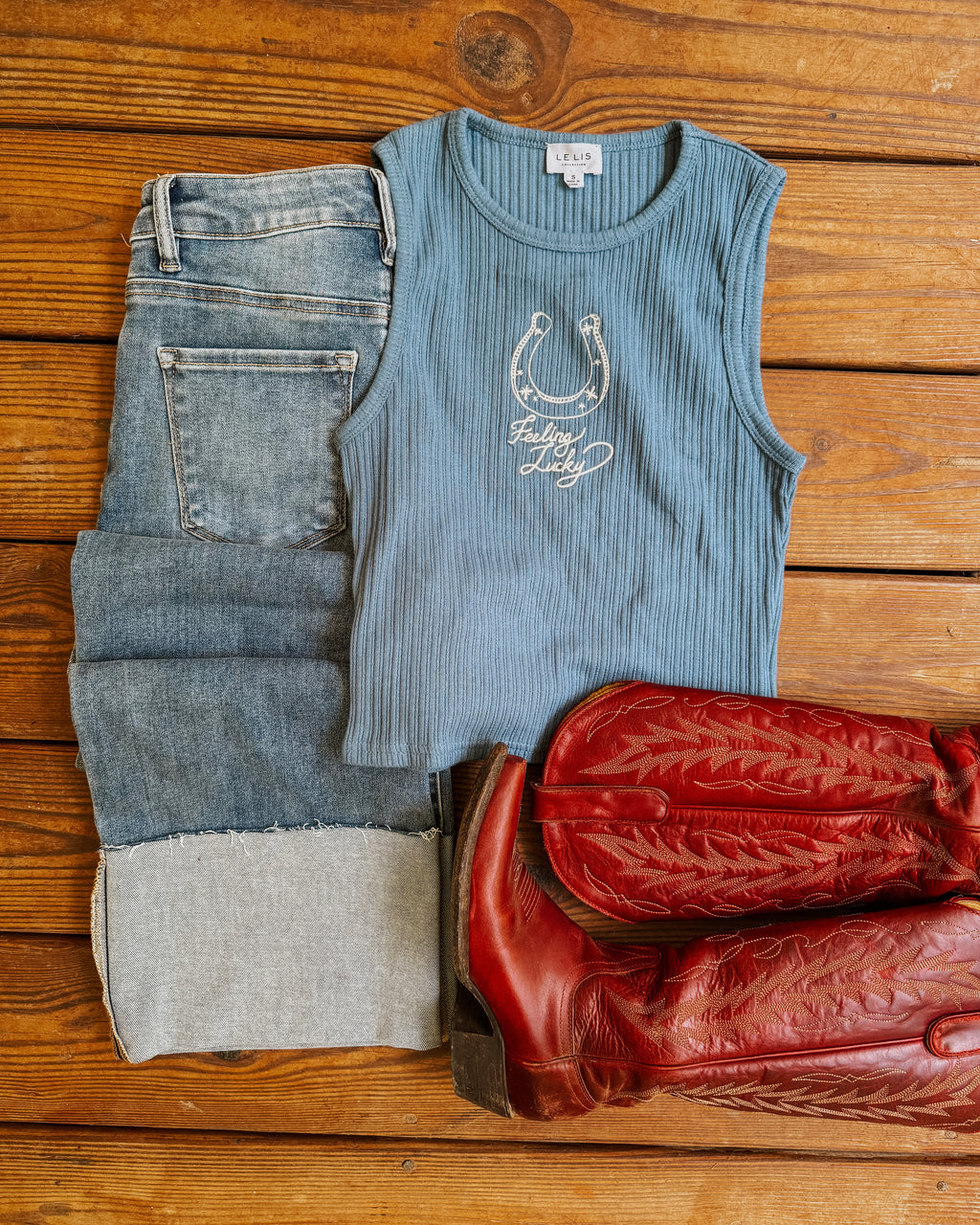 Feeling Lucky Rib Tank Top