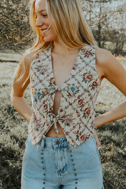The Palomino Floral Tapestry Vest