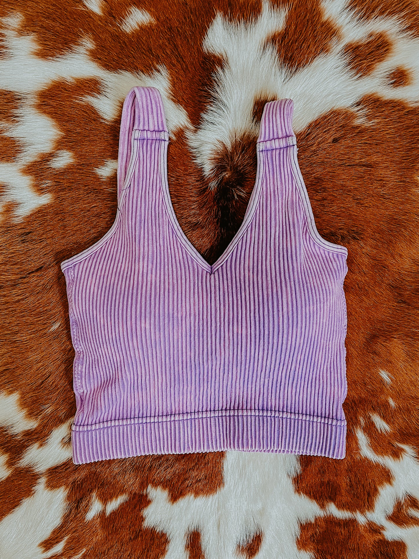 Mineral Washed Tank Top: Violet