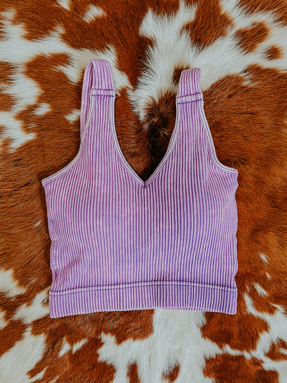 Mineral Washed Tank Top: Violet