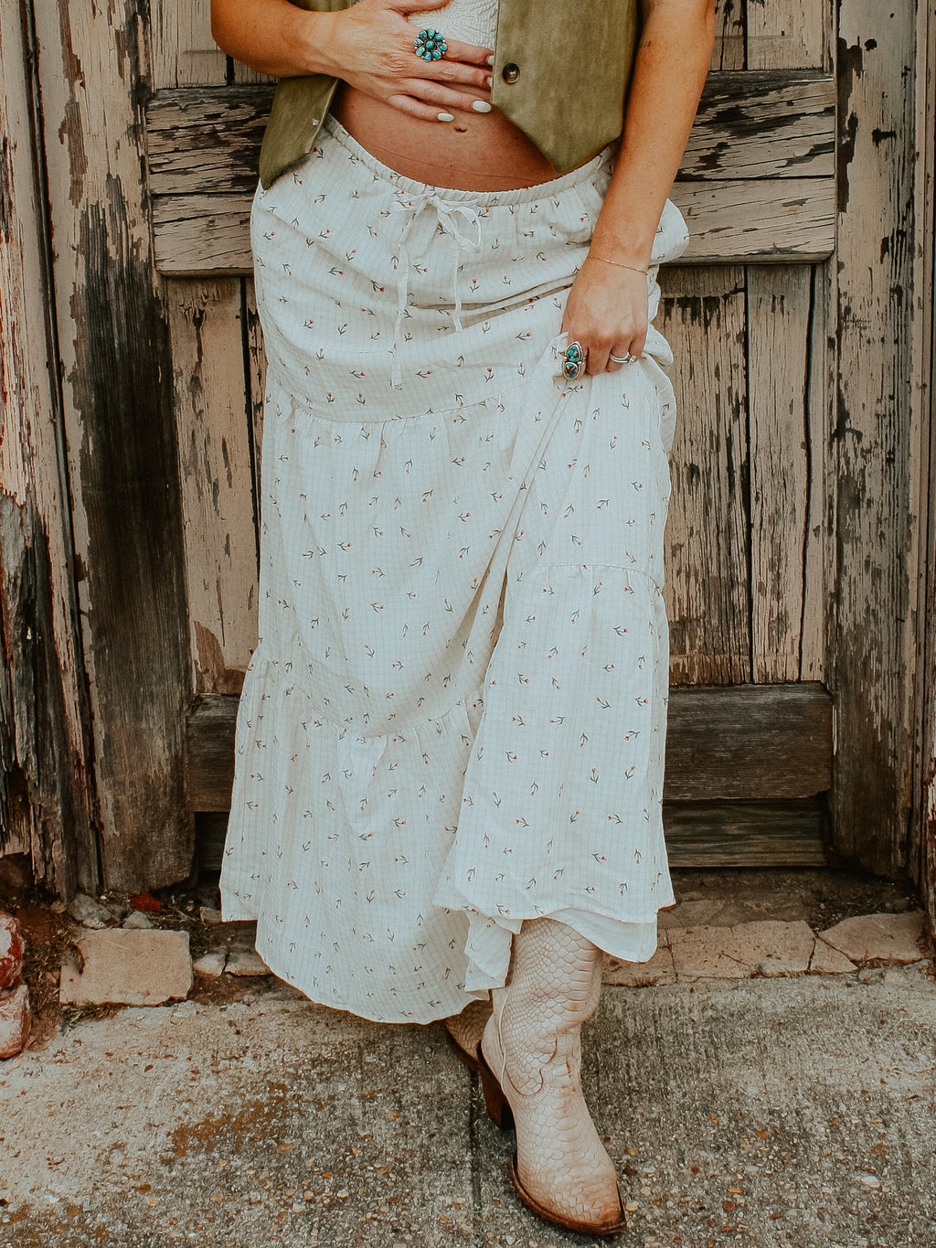Musgrave Tiered Gingham Maxi Skirt