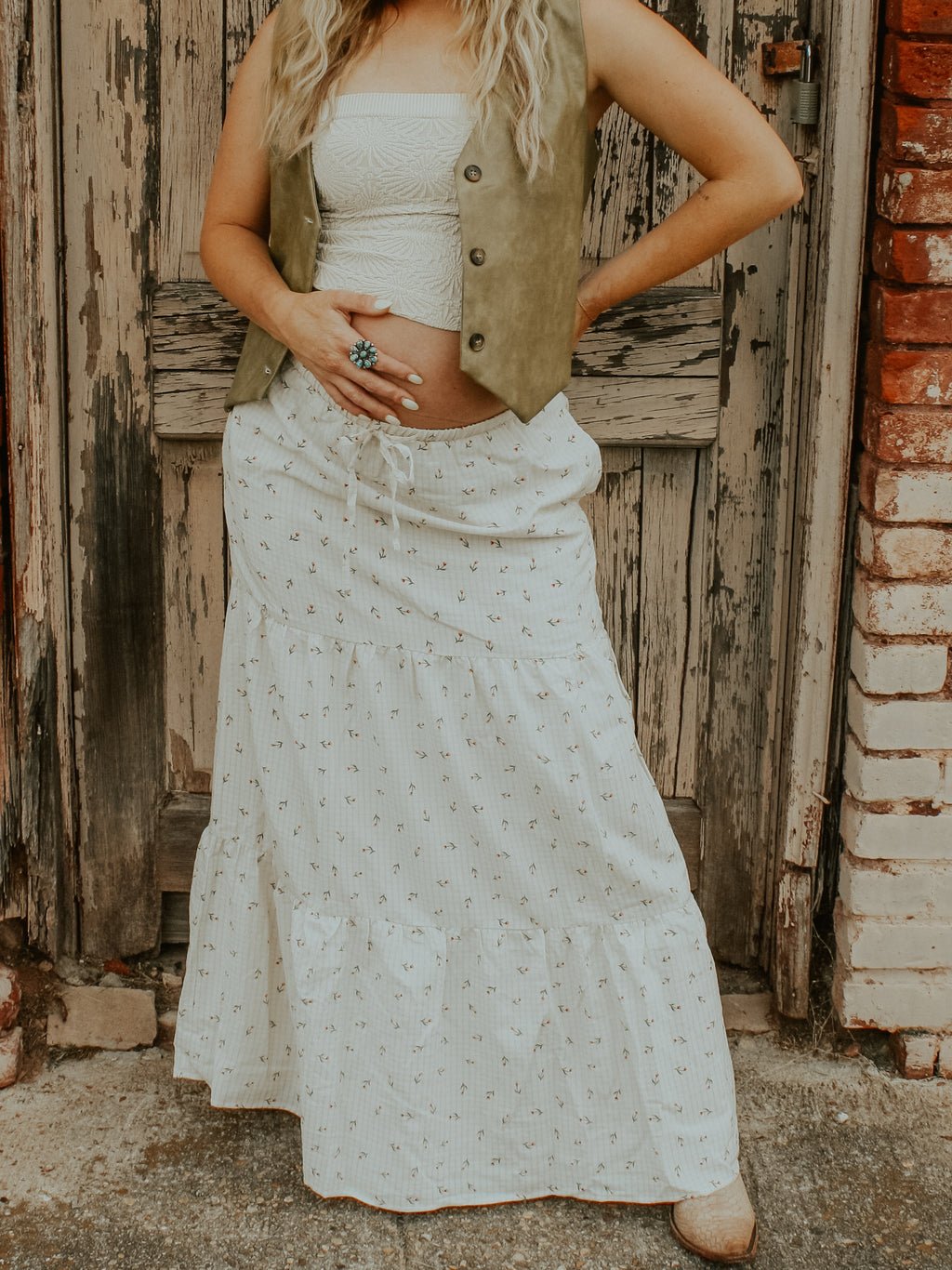 Musgrave Tiered Gingham Maxi Skirt