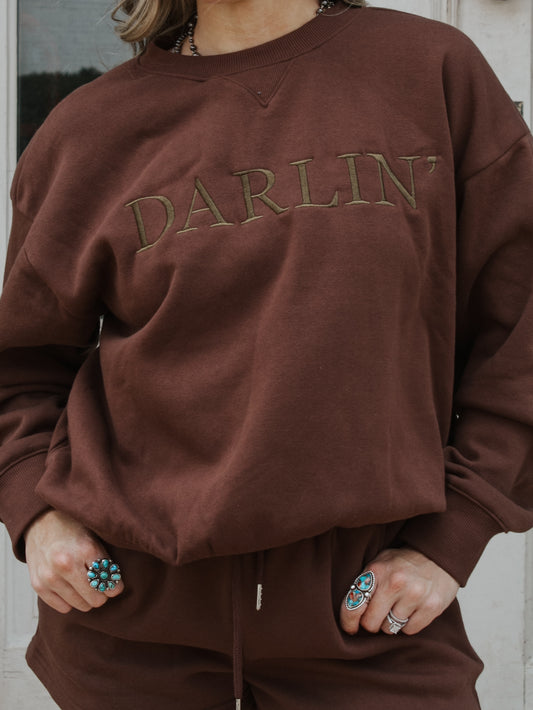 Darlin' Sweatshirt Set - Mocha