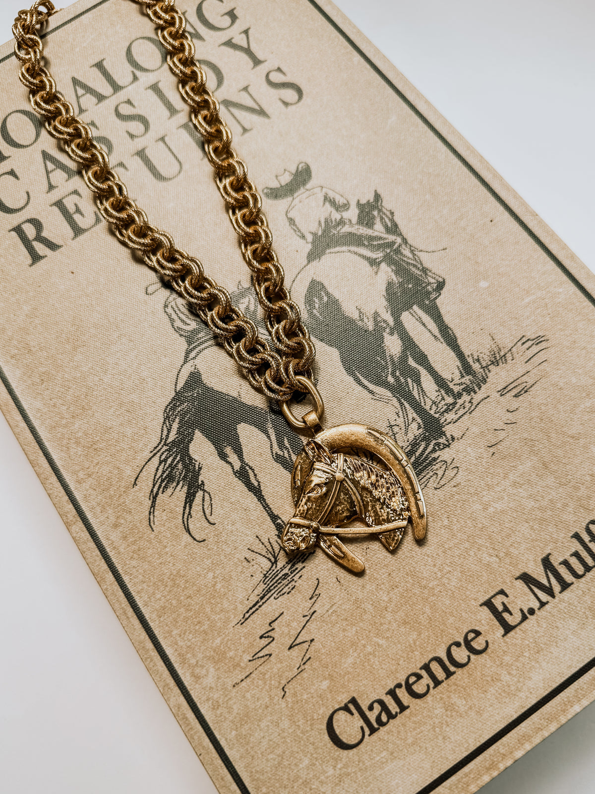 Golden Horse Pendant Necklace - Western Statement Jewelry