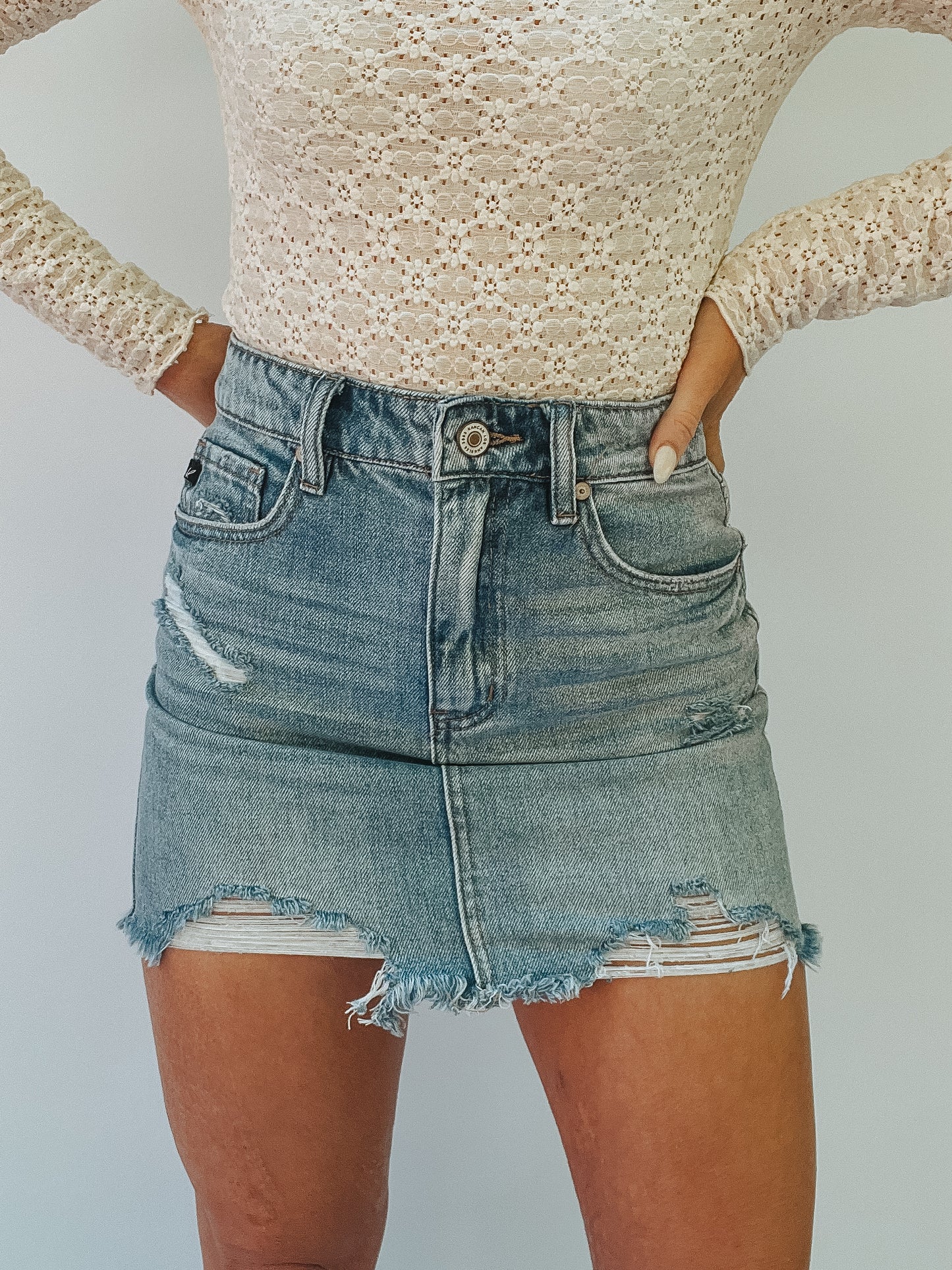 Hot Shot Denim Mini Skirt