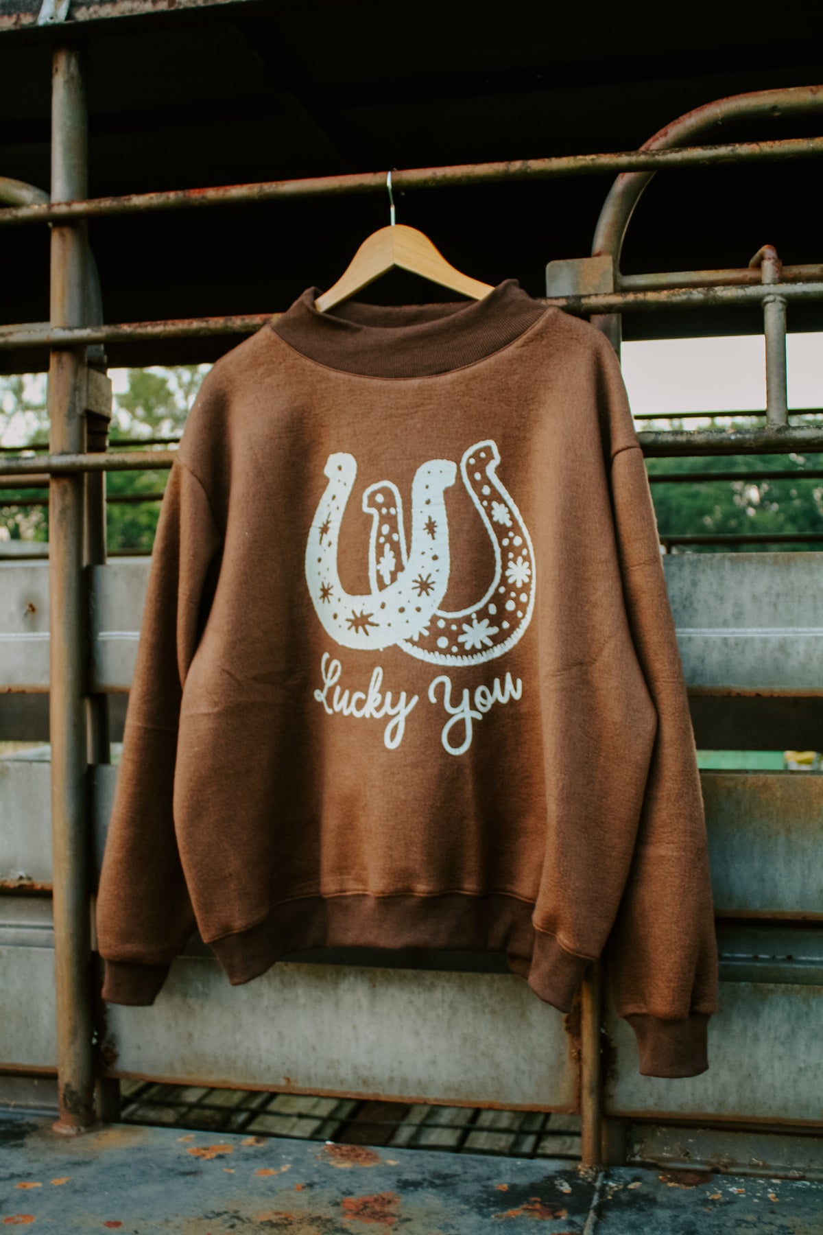 Double Luck Mock Neck Crewneck