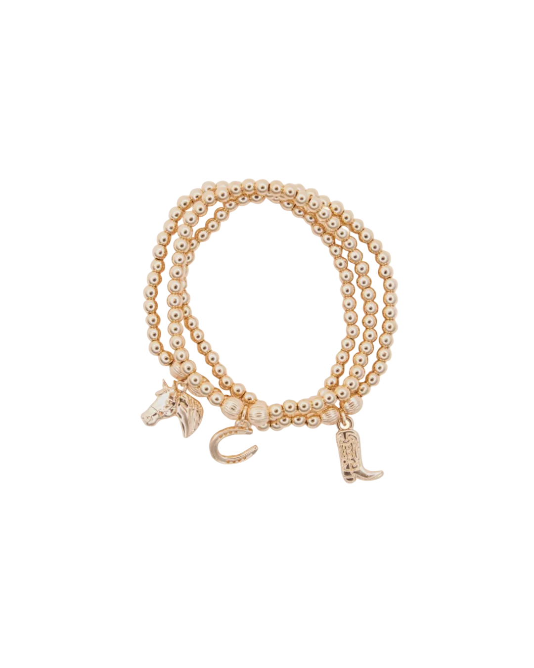 Golden Rodeo Charm Bracelet Set
