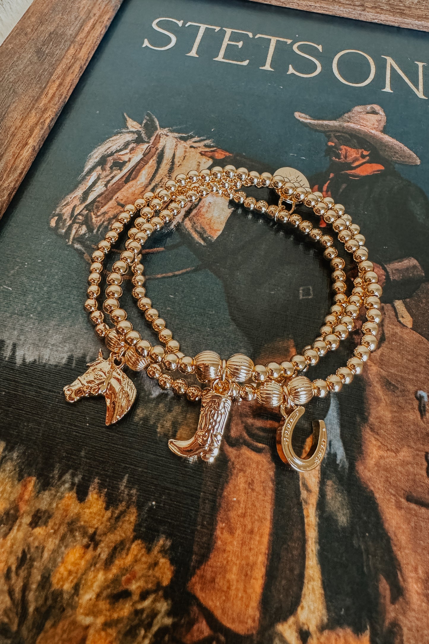 Golden Rodeo Charm Bracelet Set