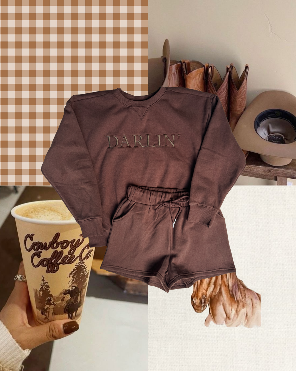 Darlin' Sweatshirt Set - Mocha