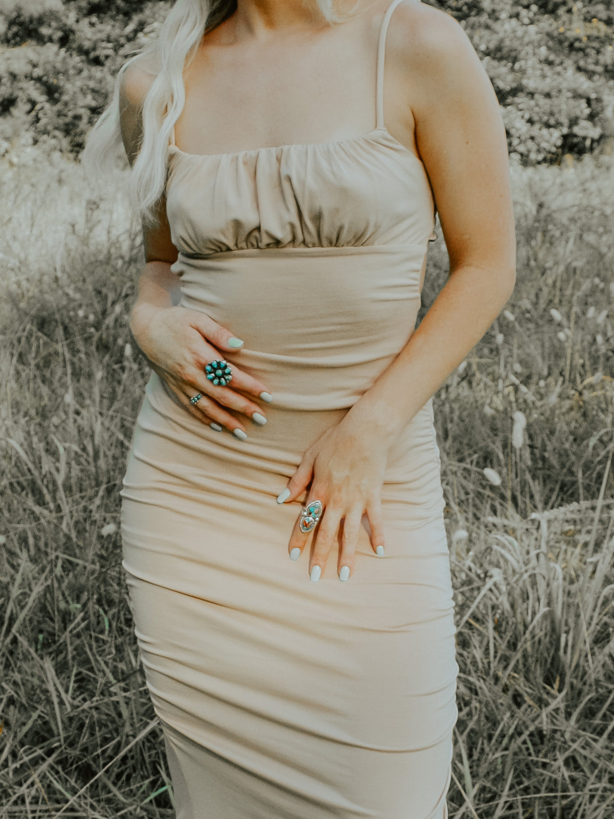The Traveller Tan Maxi Dress S The Traveller Tan Maxi Dress S